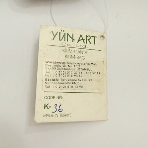 Yun Art Vintage Kilim Wool Carpet Sling Backpack Leather Trim Tribal Boho - Picture 11 of 11